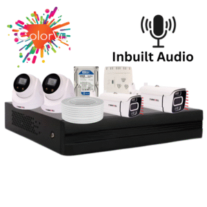 Thikwill 4 channel Dvr Combo 2.4 mp Cameras with audio and colour vu