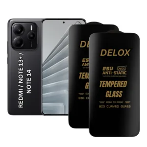 Redmi Note 13+, Note 14 Tempered Glass Screen Protector - Pack of 2, 9H Edge to Edge ESD Anti-Static