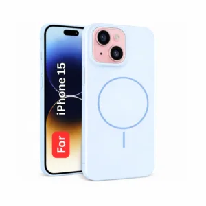 Apple iPhone 15 Hard Back Cover with MagSafe Support - Shockproof Mobile Case (Blue)