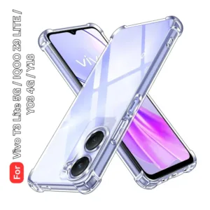 Vivo T3 Lite 5G / iQOO Z9 Lite / Y03 4G / Y18 Clear Shockproof Back Cover - Airbag Corners, Raised Camera Protection