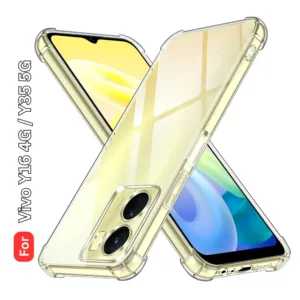Vivo Y16 4G / Y35 5G Clear Shockproof Back Cover - Airbag Corners, Raised Camera Protection
