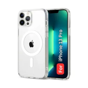 Apple iPhone 13 Pro Clear Back Cover with MagSafe Support - Shockproof, Wireless Charging Compatible