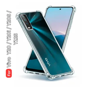Vivo Y20 Y20i Y20s Y12s Clear Shockproof Back Cover - Airbag Corners, Raised Camera Protection