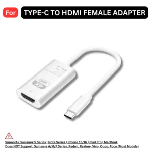 USB Type-C to HDMI Female Adapter - 4K UHD Video Adapter for Phone and Laptop