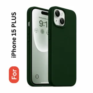 Apple iPhone 15 Plus Soft Silicone Back Cover - Anti-Slip, Water-Resistant Mobile Case (Green)