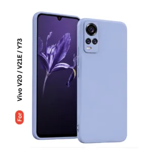 Vivo V20 V21e Y73 Soft Silicone Back Cover - Anti-Slip, Water-Resistant Mobile Case (Sky Blue)