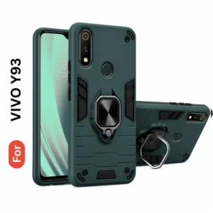 Vivo Y93 Back Cover with Rotating Ring Holder Stand - Shockproof Mobile Case (Green)