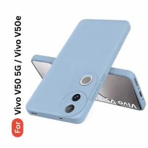 Vivo V50 5G Vivo V50e Soft Silicone Back Cover - Anti-Slip, Water-Resistant Mobile Case (Sky Blue)