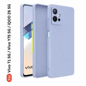 Vivo T1 5G Vivo Y75 5G iQOO Z6 5G Soft Silicone Back Cover - Anti-Slip, Water-Resistant Mobile Case (Sky Blue)