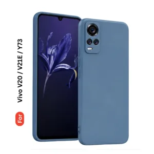 Vivo V20 V21e Y73 Soft Silicone Back Cover - Anti-Slip, Water-Resistant Mobile Case (Grey)
