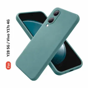 Vivo Y28 5G Vivo Y17s 4G Soft Silicone Back Cover - Anti-Slip, Water-Resistant Mobile Case (Green)