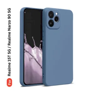 Realme 15T 5G Realme Narzo 90 5G Soft Silicone Back Cover - Anti-Slip, Water-Resistant Mobile Case (Grey)