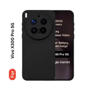 Vivo X300 Pro 5G Soft Silicone Back Cover - Anti-Slip, Water-Resistant Mobile Case (Black)