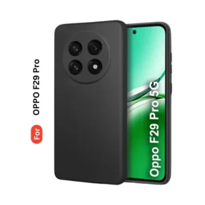 Oppo F29 Pro Soft Silicone Back Cover - Anti-Slip, Water-Resistant Mobile Case (Black)