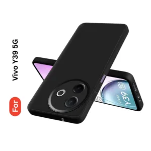 Vivo Y39 5G Soft Silicone Back Cover - Anti-Slip, Water-Resistant Mobile Case (Black)