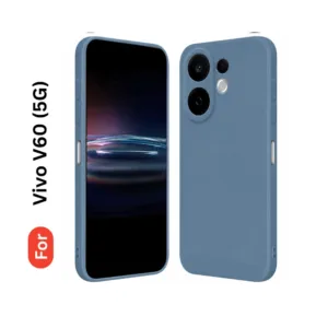Vivo V60 5G Soft Silicone Back Cover - Anti-Slip, Water-Resistant Mobile Case (Grey)