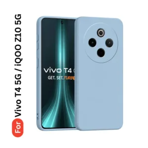 Vivo T4 5G iQOO Z10 5G Soft Silicone Back Cover - Anti-Slip, Water-Resistant Mobile Case (Sky Blue)