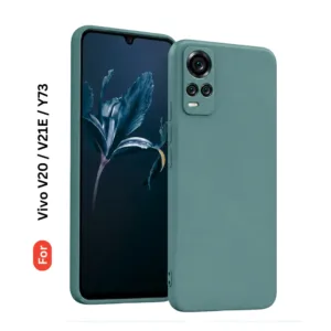 Vivo V20 V21e Y73 Soft Silicone Back Cover - Anti-Slip, Water-Resistant Mobile Case (Green)