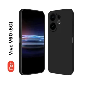 Vivo V60 5G Soft Silicone Back Cover - Anti-Slip, Water-Resistant Mobile Case (Black)
