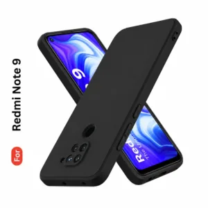 Redmi Note 9 Soft Silicone Back Cover - Anti-Slip, Water-Resistant Mobile Case (Black)