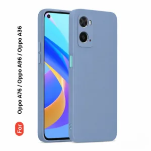 Oppo A76 Oppo A96 Oppo A36 Soft Silicone Back Cover - Anti-Slip, Water-Resistant Mobile Case (Sky Blue)