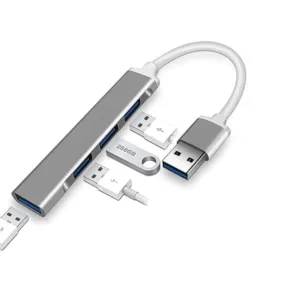 USB 3.0 Type-A 4-Port Hub - Slim Aluminium USB Splitter for Laptop and PC