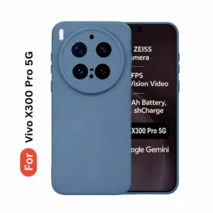 Vivo X300 Pro 5G Soft Silicone Back Cover - Anti-Slip, Water-Resistant Mobile Case (Grey)