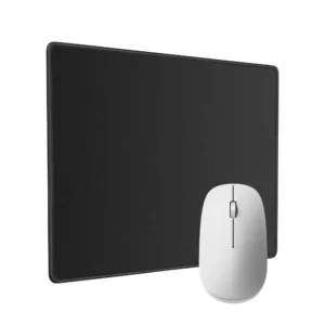 Small Black Mouse Pad 25cm x 21cm - Anti-Slip, Smooth Cloth Surface with Stitched Edges