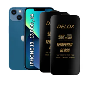 Apple iPhone 13, iPhone 13 Pro, iPhone 14 Tempered Glass Screen Protector - Pack of 2, 9H Edge to Edge ESD Anti-Static