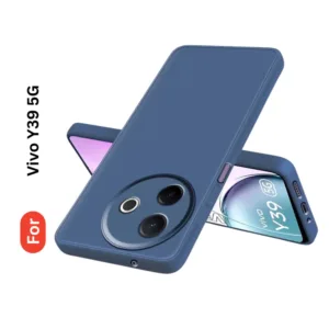 Vivo Y39 5G Soft Silicone Back Cover - Anti-Slip, Water-Resistant Mobile Case (Grey)